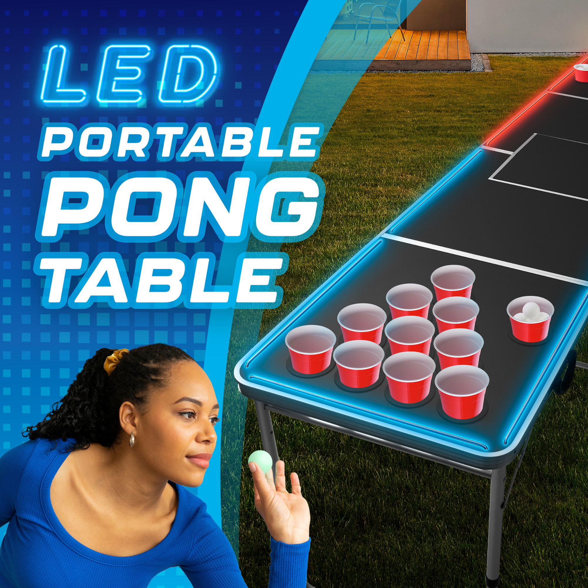LED Portable Pong Table